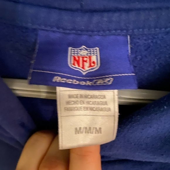 Vintage Reebok - New York Giants - NFL Hooded Sweatshirt - Size Medium - Picture 6 of 7